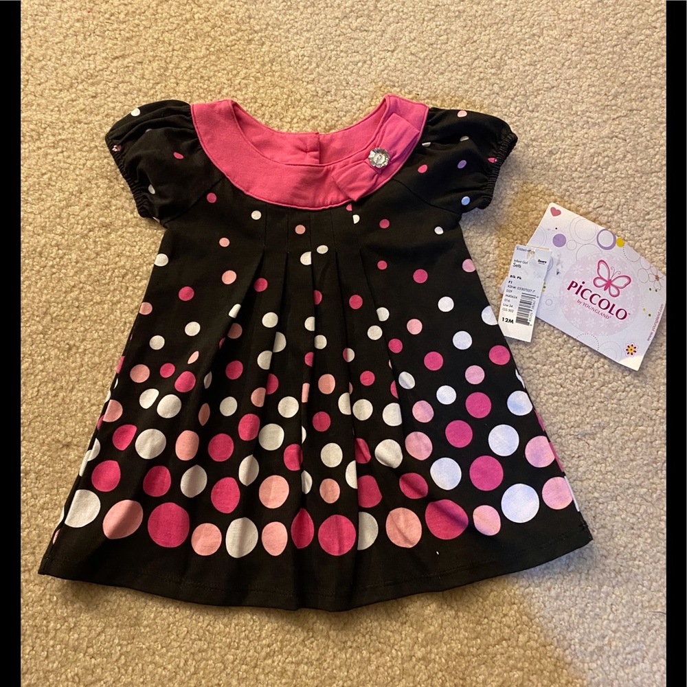 NWT.  Youngland Stylish Girls Baby Dress - Size 12M